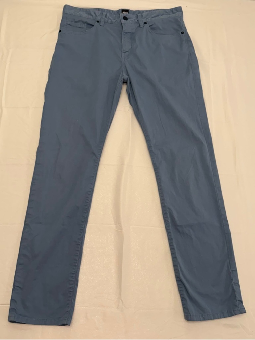 Hugo Boss Light Blue Delaware Slim-Fit Chinos Pants stretch Size 32